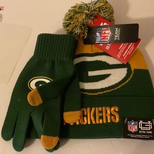 NFL Green Bay Packers Knit Beanie and‎ Gloves Set